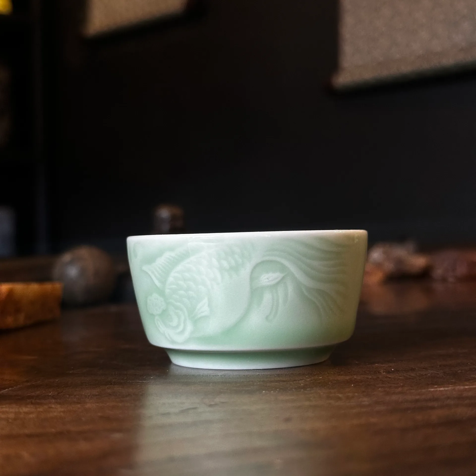 Пиала зеленая карп