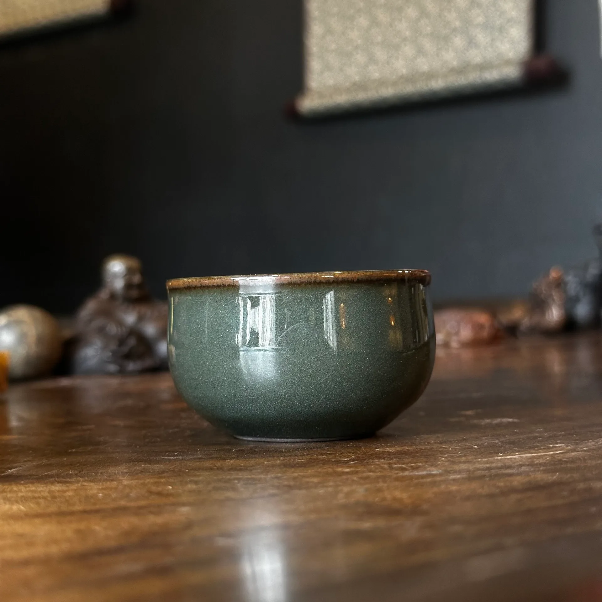 Пиала зеленая темная